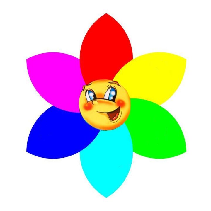 פרח עשוי נייר צבעוני עם שישה עלי כותרת, שכל אחד מהם מסמל מונו-דיאטה
